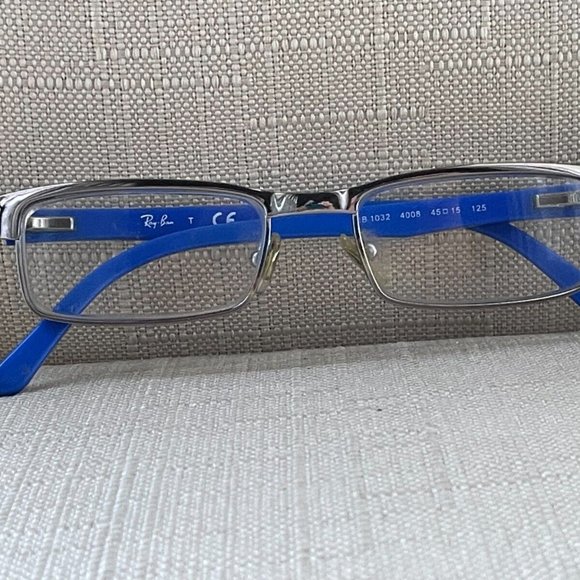 Ray-Ban Youth Eyeglasses Frame Gunmetal/Blue Tone Glass Frame RB1032 45[]15 125 - Picture 3 of 12